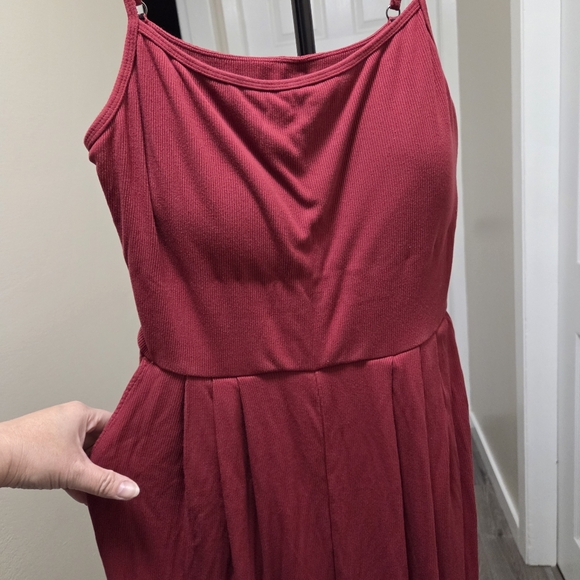 Halara Ribbed Knit Cut-Out Back Stretchy Slouchy Jumpsuit - Picture 3 of 10